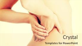  Presentation with kidneys pain or lower back - Cool new slides with bodyparts - naked attractive woman touching her backdrop and a lemonade colored foreground