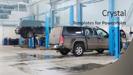  Presentation with repair - Presentation design consisting of bodyshop - car in a car repair background and a  colored foreground