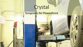  Presentation with mechanic car service repair maintenance - Presentation design having bodyshop - car in a car repair background and a  colored foreground