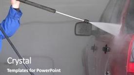  Presentation with car - Cool new PPT layouts with bodyshop - car in a car washing backdrop and a  colored foreground