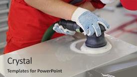  Presentation with image recognition for - Slide deck featuring bodyshop - image of working painter background and a light gray colored foreground