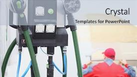  Presentation with auto body shop - PPT theme consisting of bodyshop - interior of a body shop background and a  colored foreground