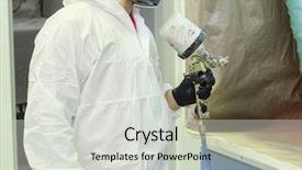  Presentation with repair - Audience pleasing PPT theme consisting of bodyshop - painter in a car repair backdrop and a  colored foreground