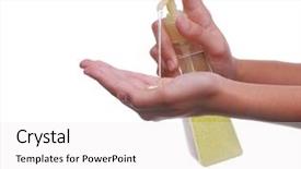  Presentation with hand soap - Cool new theme with bodywash - liquid gel soap pouring backdrop and a  colored foreground