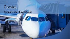  Presentation with aircraft - Presentation theme enhanced with boeing - aircraft in airport background and a teal colored foreground