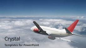  Presentation with airplane taking off sky - Colorful PPT layouts enhanced with boeing - airplane in the sky backdrop and a light gray colored foreground