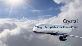  Presentation with airplane taking off sky - Presentation consisting of boeing - airplane in the sky background and a light blue colored foreground