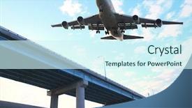  Presentation with ready - Colorful PPT theme enhanced with boeing - airplane ready for landing backdrop and a cool aqua colored foreground