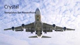  Presentation with take - PPT layouts consisting of boeing - airplane take off background and a light blue colored foreground