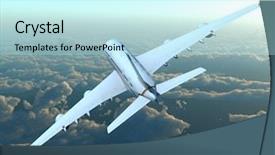  Presentation with airplane - Slide set with boeing - airplane background and a cool aqua colored foreground