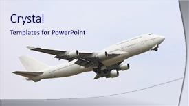  Presentation with children and turn taking - Amazing presentation theme having boeing - big passenger airliner taking off backdrop and a sky blue colored foreground