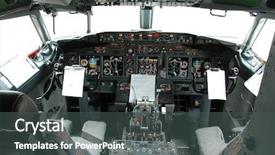  Presentation with cockpit - Beautiful slide deck featuring boeing - cockpit view of a commercial backdrop and a dark gray colored foreground