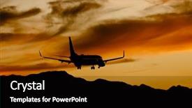  Presentation with land - PPT theme with boeing - commercial aircraft land background and a black colored foreground