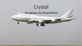  Presentation with commercial - Presentation design enhanced with boeing - landing of a commercial airliner background and a light gray colored foreground
