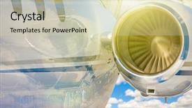  Presentation with air engine - Colorful slide deck enhanced with boeing - private jet and engine abstract backdrop and a soft green colored foreground