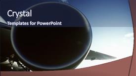  Presentation with jet - Presentation featuring boeing 767 jet aircrat engine background and a ocean colored foreground