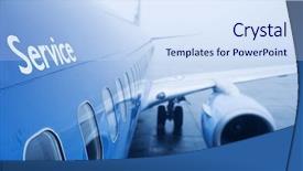  Presentation with fog - Amazing slides having boeing airplaine exterior close up backdrop and a sky blue colored foreground