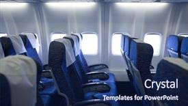  Presentation with boeing 380 - PPT theme enhanced with boeing airplaine interior empty background and a navy blue colored foreground