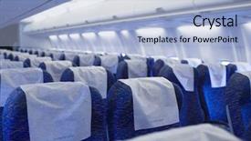  Presentation with interior - PPT theme with boeing airplaine interior empty background and a light blue colored foreground