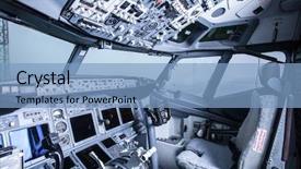  Presentation with cockpit - Cool new presentation design with boeing interior cockpit view inside backdrop and a light blue colored foreground