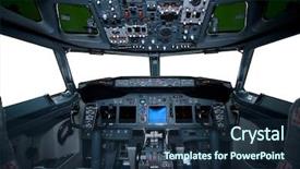  Presentation with cockpit - Colorful slides enhanced with boeing interior cockpit view inside backdrop and a navy blue colored foreground