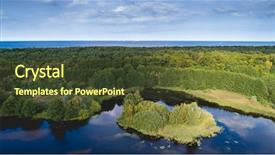  Presentation with poland - Beautiful presentation theme featuring forest island and the sea backdrop and a tawny brown colored foreground