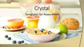  Presentation with healthy breakfast - Presentation design featuring healthy breakfast with fruits background and a lemonade colored foreground