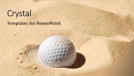  Presentation with shadow - Presentation theme having bogey - sunlit golf ball with shadow background and a lemonade colored foreground