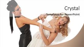  Presentation with devil angel - Cool new slide deck with bogie - fighting of devil and angel backdrop and a white colored foreground