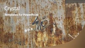  Presentation with old rusty pipe - Audience pleasing presentation theme consisting of bogie - old abandoned train station rusty backdrop and a coral colored foreground