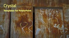  Presentation with old rusty pipe - Amazing slide deck having bogie - old abandoned train station rusty backdrop and a tawny brown colored foreground