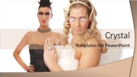  Presentation with devil angel - PPT layouts with bogie - praying angel turning head away background and a coral colored foreground