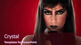  Presentation with evil - Amazing slide deck having bogie - young woman with professional black backdrop and a wine colored foreground