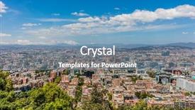  Presentation with skyline - Beautiful theme featuring bogota capital city of colombia backdrop and a light blue colored foreground