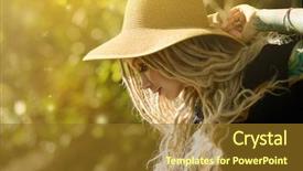  Presentation with fashion - PPT layouts featuring bohemian gypsy - boho style fashion beautiful young background and a tawny brown colored foreground