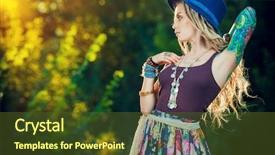  Presentation with fashion - PPT layouts featuring bohemian gypsy - boho style fashion beautiful young background and a tawny brown colored foreground