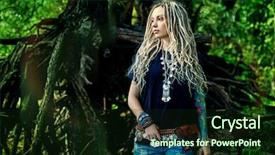  Presentation with romantic - Amazing PPT theme having bohemian gypsy - romantic boho style girl backdrop and a wine colored foreground