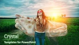  Presentation with country - Cool new presentation theme with bohemian style spirit of free backdrop and a forest green colored foreground