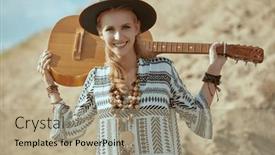  Presentation with hippie - Theme with boho-and-hippie-style background and a coral colored foreground