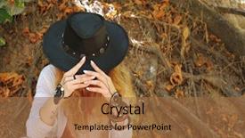  Presentation with black female - Cool new PPT layouts with boho chic dreamcatcher bracelet backdrop and a coral colored foreground