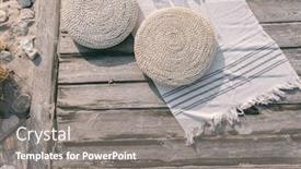  Presentation with wicker - Beautiful presentation featuring boho-eco-styled-beach-essentials backdrop and a gray colored foreground