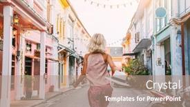  Presentation with thailand - PPT layouts having boho-girl-walking background and a coral colored foreground