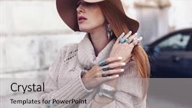  Presentation with ethnic - Colorful slides enhanced with boho jewelry on model ethnic backdrop and a light gray colored foreground