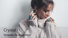  Presentation with ethnic - Slide deck featuring boho jewelry on model ethnic background and a light gray colored foreground