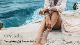  Presentation with indian - Beautiful PPT theme featuring boho-styled-girl-wearing-indian backdrop and a soft green colored foreground