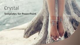  Presentation with jewelry - Amazing PPT theme having boho-styled-girl-wearing-indian backdrop and a light gray colored foreground