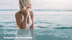  Presentation with crochet - Beautiful presentation featuring boho-styled-model-wearing-white backdrop and a seafoam green colored foreground