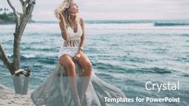  Presentation with crochet - Presentation having boho-styled-model-wearing-white background and a gray colored foreground