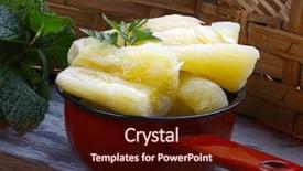  Presentation with cassava - Colorful slide set enhanced with boiled cassava backdrop and a wine colored foreground