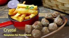  Presentation with cassava - Colorful slide deck enhanced with boiled cassava backdrop and a tawny brown colored foreground